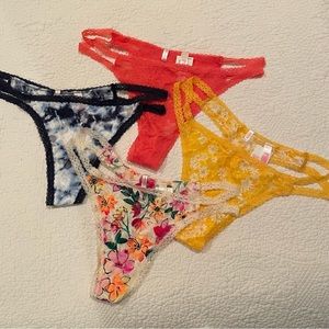 NWT 4-pack Lace Strappy Thong Panties